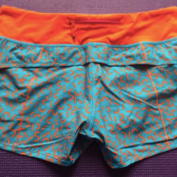 lululemon athletica Pants - (6150) Lululemon Speed Short 2015 Seawheeze - Turquoise with Red Squiggles